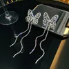 Gland papillon boucles d'oreilles pour femmes brillant strass grand nœud papillon bijoux créatifs tempérament fête fille accessoires cadeaux