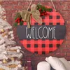 Christmas Decorations 1Pc Decoration Wooden Welcome Sign For Garden Yard Home Decor Pendant Tree Hanging Plaque Xmas Year Q4J9