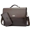 Brand Business Men Briefcase Bag pu Leather Black Luxury Designer Laptop Bag Office Large Capacity Briefcase291t