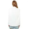 Women's Suits Xs -Xxl 6 Size Women Fashion White Black Lapel Split Long Sleeve Pockets Casual Blazer Cape Suit Workwear 'S