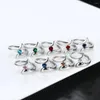 Cluster Rings 2022 Cute Dolphin For Women Girls Birthday Gift Inlaid With Colorful Birthstone Charm Jewelry Ring DWR788M