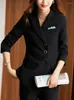 Women's Two Piece Pants 2022 Autumn Winter Formal Ladies Beige Blazer Women Business Suits With Sets Work Wear Office Uniform 4XL Size