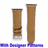 Correas de reloj de moda para hombres y mujeres de lujo para Apple Watchband 49mm 45mm 41mm 42mm bandas 38mm 40mm 44mm iwatch Series 8 6 5 4 3 Brown L Flower G designer SE 7 PU pulsera de cuero