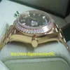 Store361 Nowe przybycie zegarki TOP Wysokiej jakości automatyczne zegarki MenseSii 40 mm Prezydent 18KT żółte złote czarne bagietki 228348278Q