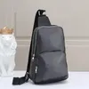 Real leather Men chest bag AV. SLING BAG travel Postman' bags MENS cross body breast shoulder pouch m41720