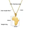 Hiphop 316L rostfritt stål Africa Map Pendant Halsband Alphbat African Map Halsband för män Kvinnor Högkvalitativ ingen blek färg grossistpris