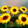 Sloar Led Sunflower Light Outdoor Waterproof Landscape Lawn Lamps Christmas Flowers Lights For Courtyard Garden Decoration