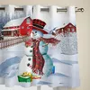 Kurtyna farma Bożego Narodzenia Snowmanwindow Zasłony do salonu Sypialnia luksusowy wystrój domu Valance Kitchen