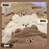 Berets Casual Winter Hat Cute Bear Warm Women Caps Beanies pluche sjaalmasker set