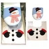 Toiletstoelbedekkingen 2 stks badmat sneeuwman kerstdeksel deksel kleed vloer tapijt creatief