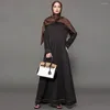 Etniska kläder Mujer Abaya Maxi Muslim modeklänning Turkiska långa klänningar i storlek för kvinnor Black Robe Musulman de Mode Longue Femme