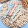 Dinnerware Sets 3Pcs/Set Portable Home & Living Reusable Kitchen Utensils Wheat Straw Cutlery Set Fork Spoon Tableware