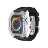 Cinghie intelligenti Custodia trasparente Cinturino integrato in gomma fluorurata Mod Kit Orologi Copri cinturino Cinturino Cinturino Fit iWatch 8 7 6 5 4 Per Apple Watch 44 Cinturino da 45 mm