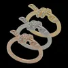 Designer dames touw knoop ring luxe ring met diamanten mode ring klassieke sieraden 18K vergulde roos bruiloft geheel adjus2401
