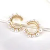 Backs Earrings 5Pairs Elegant Pearls Ear Cuff For Women Trendy Gold Color Circle Earclips Female Stackable No Piercing Earcuffs