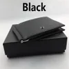 Klassische schwarze echtes Leder Bifold männliche Geldbörse Billfold Wallet Geldklammer Männer Klemme für Geld Fall Luxus Kreditkarteninhaber Pouc295A