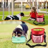 Capas de assento de carro de cachorro Cães cachorros bolsa de passeio de comida para passeio de lanches ao ar livre para a cintura para a cintura para transportador de viagem Pet Pet