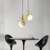 Lampes suspendues lampes LED nordiques Design créatif luminaires salle à manger lampe en verre salon décor à la maison éclairage