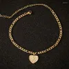 Anklets 26 A-Z Intial Anklet Heart Shape 이름 알파벳 발목 스테인레스 스틸 체인 보석 우정 BFF 액세서리