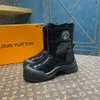 New Explosion Boots Feminino Sapato Rubi Flat Meia Bota 1AAlzm Vinil Malha acolchoada Malhamento Comfort Comfort Rubber Platform Sola