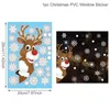 Decorações de Natal Papai Noel Adesivos de parede de parede de parede de parede de vidro 3d decoração de vidro em pvc para decoração do ano de natal