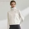 Diseñador Yoga Outwear Mujer Media cremallera Chaqueta para correr Otoño e invierno Suéter deportivo de felpa Suéter suelto cálido Lulus Mujer Negro 23ss