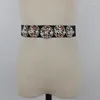 Belts High Quality Glasses Rhinestone Waist Belt Women Luxury Crystal Gem Studded Elastic Band Dress Shirt Corset Strap Bling Cintura