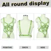 Gordels Pentagonal Crop Tops Goth Punk Black Leather Bra Harness Hollow Out Party Cosplay Clothing Halloween Aangepaste riemen vrouwen