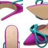 BOMBAS MULHERES Big Shoe roxo Tamanho da moda Ladies 2022 Novo verão Sexy Party Super High Heels Sandals Butterfly-Knot Sapatos femininos T2221209 541 S