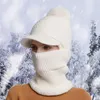 ベレー帽の女性冬の前かがみけいれん暖かい帽子ウールキャップスカーフ統合プルオーバーかわいい屋外イヤーハットフラップクールスノー
