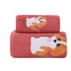 Towel Microfiber Cartoon Cute Dog Set Water Absorption Coral Fleece For Women Men Home Adult Bathroom 2pcs/set