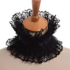 Boogbindingen Victoriaanse gegolfde zwarte kanten lozer afneembare nepkraag voor dames feestcosplay accessoire