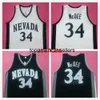 Nevada Javale McGee #34 White Navy Blue College Retro Basketball Jersey heren genaaid aangepaste nummernaam Jerseys