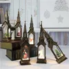 Рождественские украшения снежный глобус фонарь домашний декор Церковь в форме вода, наполненная блестящим настольным настольным настольным праздником, праздничные украшения офис подарок