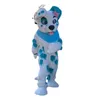 2022 Kostium maskotki Husky Dog Nowy puszysty owłosie zwierzę Fursuit Halloween Fancy Dress-Up Party Niebieski i biały futrzany strój