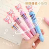 LATS Cute Multifunctional Push-type 10-color Ballpoint Pen School Office Supplies Student Gift Stationery Kawaii