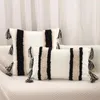 Kissen-Tufting-Bezüge, 45 x 45/30 x 50 cm, dekorative Kissenbezüge für Sofa, Bett, Wohnzimmer, Heimdekoration, schwarz-weiß getuftet