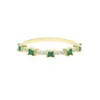 Anneaux de mariage délicat arc-en-ciel blanc rouge vert bleu zircon cubique CZ cristal pavé pile bague pour femmes dame mode fête bijoux