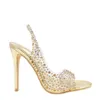 Stilettos Pvc Ladies Clear Summer Rhinestone Heels Fashion Punted Party Sier Wedding Shoe Wedding Sandals Gold Slip-on T221230 825