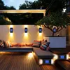 Lampade da parete solari per esterni 6 LED Solar Deck Light Lampade di sicurezza impermeabili wireless Illuminazione per scale Patio Garden Pathway