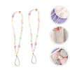 LANYARD Kedja h￤ngande handledsrem Akryl Keychain Beaded Charm Mobil String Anti Dekorativ f￶rlorad cellh￤nge Kort rep