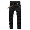 Pantalones vaqueros desgastados rasgados para hombre, vaqueros de moda para hombre, pantalones vaqueros ajustados para motocicleta, motociclista, pantalones vaqueros informales para hombre, pantalones vaqueros de Hip Hop para hombre 266g