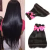 Straight Hair 8-30 Inch 4pcs lot Brazilian Malaysian Peruvian Virgin Human Hair Weave Bundles Extension Quality Natural Color290i