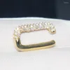 Rückenohrringe SOELLE Mode 925 Sterling Silber Goldfarbe Einzelnes Rechteck Ohr Knochenmanschette Kein Durchbohrter geometrischer Clip-Ohrring 1 Stück für Frauen