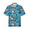 M￤ns casual skjortor herr hawaiian skjorta 3d f￤rgglada djur tiger tryck v￥ldsam modet trendiga harajuku tecknad l￶st ￶verdimensionerade toppar 5xl
