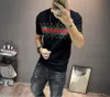 Men's Short-sleeved T-shirt Top 2023 Summer New European Goods Men's Half-sleeved T-shirt Black Bottoming Shirt