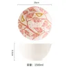 Bols LingAo Relief japonais peint à la main sous la glaçure Couleur Céramique Vaisselle Restaurant Fil Grand bol public Soupe domestique B