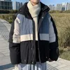 남자 다운 야스고 오지 2022 겨울 재킷 따뜻한 코트 캐주얼 패션 남성 의류 패치 워크 느슨한 복어 재킷 파카