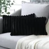 Kudde dekorativt pälsskydd för vardagsrum 30x50 cm 45x45 cm dekor soffa faux kudde svart grå