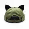 Nieuwheid Creatieve schattige kattenoren Beret Verhuurder No Eaves Hip Hop Baseball Hat Men Women Summer Herfst Internet Celebrity